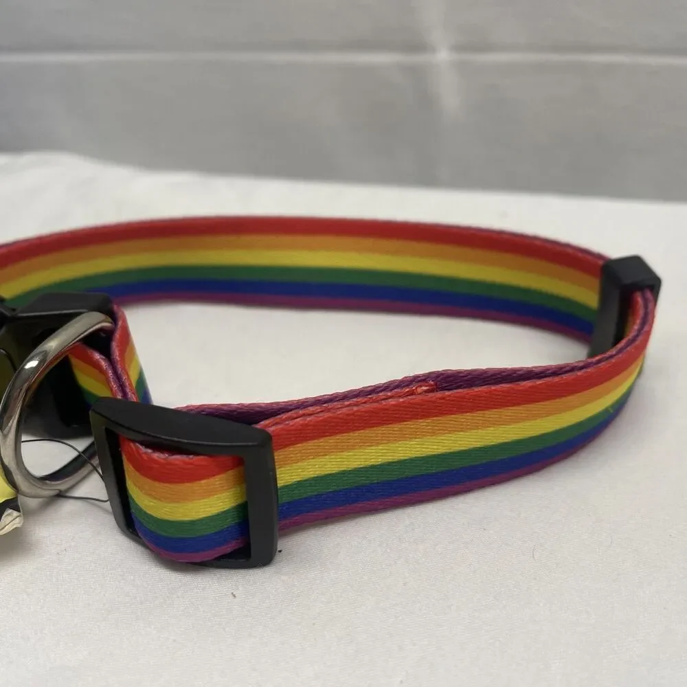 Large Adjustable Dog Native Pup Collar Slip-On Clip Rainbowcore Large New NWT